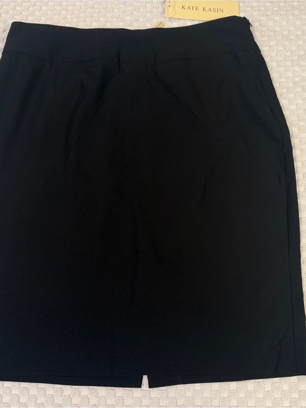 Kate Kasin Black Pencil Skirt with Tailored Fit, Size L NEW WITH TAGS